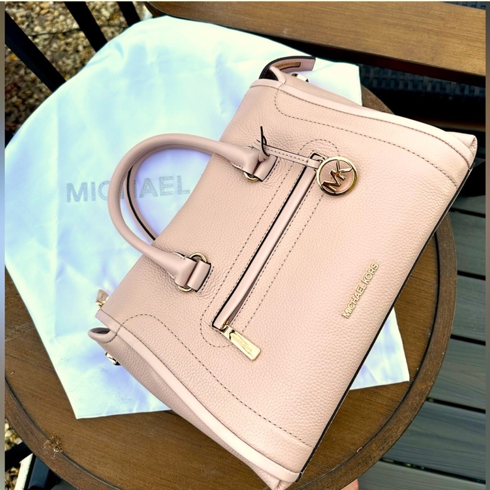 Michael Kors Powder Pink Large Carine Leather Satchel hard to find color